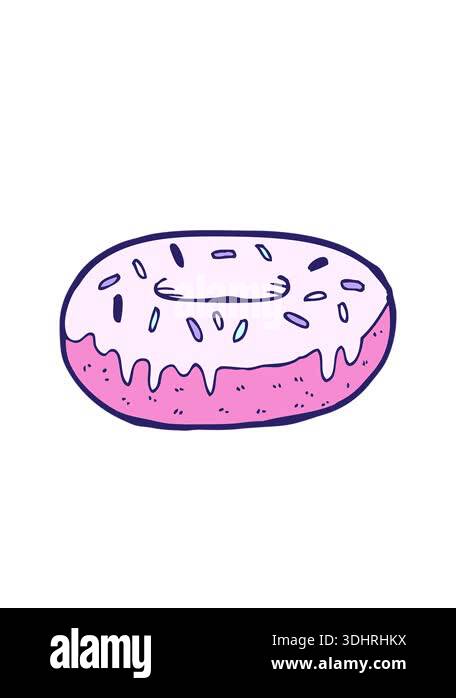 blinking radial lines animation of cartoon donut Stock Video Footage ...