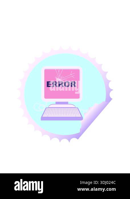 blinking radial lines animation of broken computer graphic vector ...