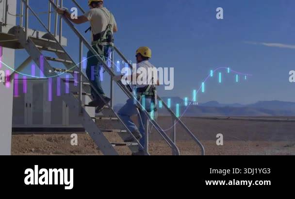 Staircase Task Receiving inspection task, two men climbing staircase on container ...
