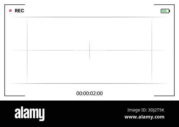 Camera recording screen overlay on white background with rule of thirds ...