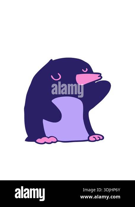 bobbing motion animation of cartoon penguin doodle Stock Video Footage ...