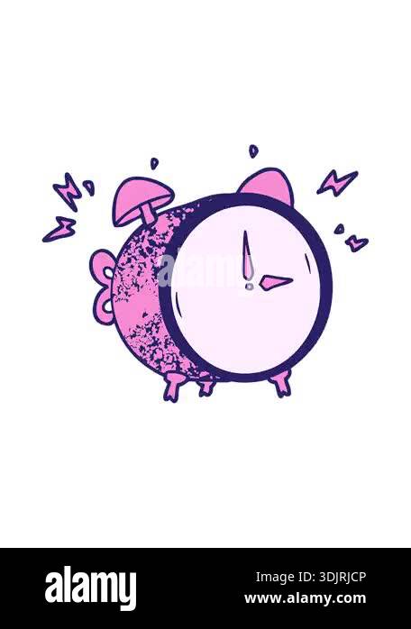 shivering motion animation of cartoon ringing alarm clock Stock Video ...