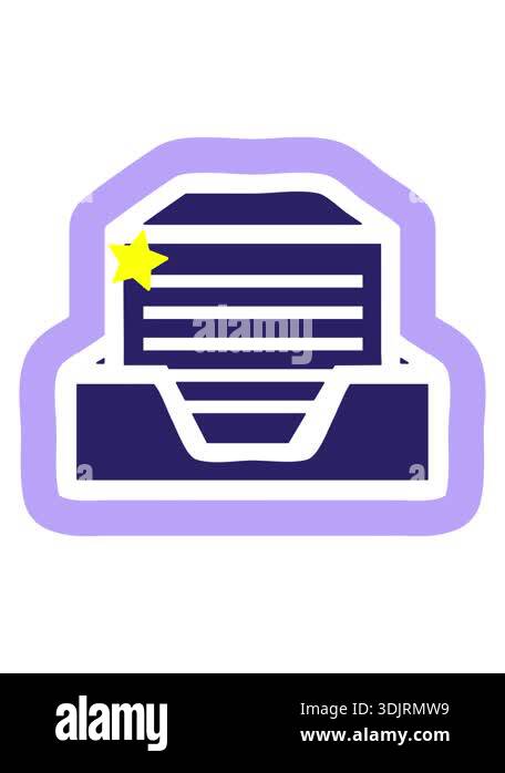 twinkling stars effect animation of office paper stack icon symbol ...