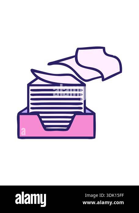 bob and pause animation of cute cartoon of a stack of office papers ...