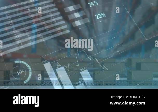 Views Rizing Analytics Warehouse shot launching analytics overlay pulsing rings and rising ...