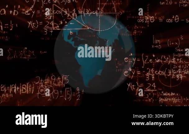 Swirling Math Upon animation starting, rotating globe revealing lights swirling math ...