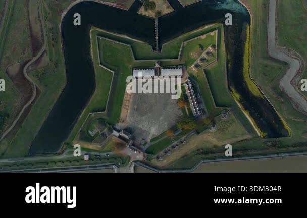 Aerial View of Tilbury Fort in Essex UK, Cinematic Drone Shot of 17th ...