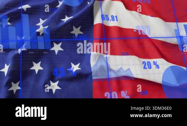 Waving flag on planks causing grid fading bars sliding numbers updating ...