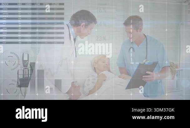 Clinical Features Animation Doctors tapping clipboard and monitoring patient, generating animated ...