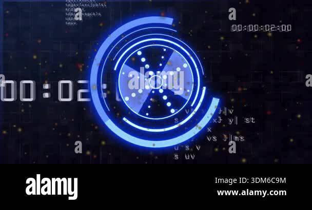 On countdown start timer rotating as readout incrementing with ...