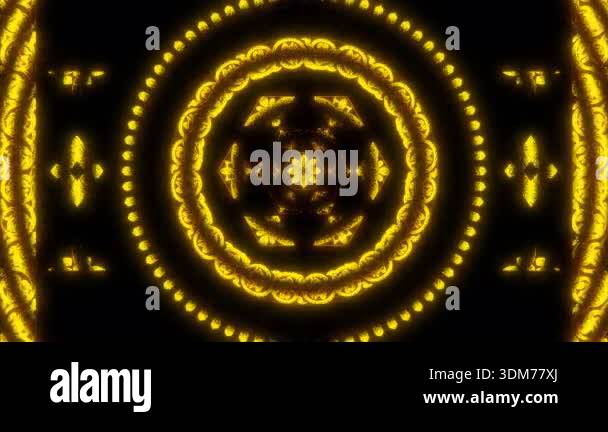 Ornamental golden mandala with repeating sacred symbols and hexagram ...