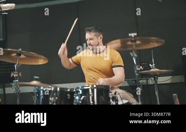 Drummer R Player Men Male drummer practicing playing drums Stock Videos & Footage - HD and ...