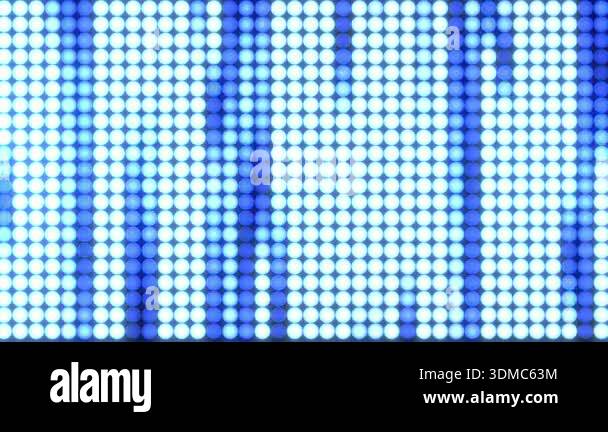 Abstract blue LED dot matrix animation with glowing pixels forming ...