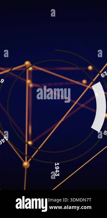 Circular graph with numbers and connecting lines, data visualization ...