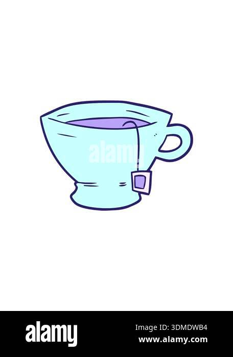 attention grabbing animation of cup of tea cartoon Stock Video Footage ...
