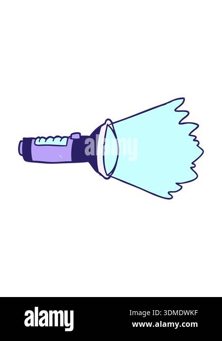 shine light effect animation of cartoon electric torch shining Stock ...