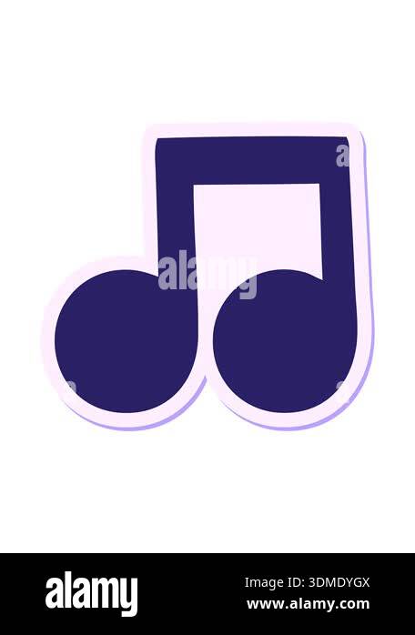 shine light effect animation of a cute cartoon musical note Stock Video ...