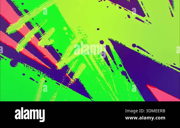 neon green hand painted grunge background, bold abstract brush slashes ...
