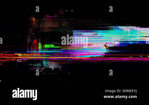 Complex digital glitch network background, multicolor data distortion ...