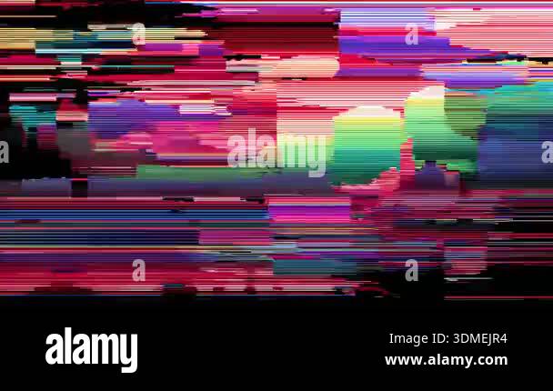 Chaotic multicolor glitch smear background, layered digital distortion ...