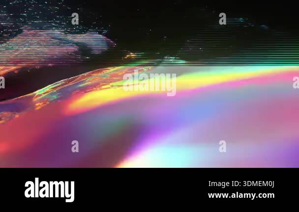 Abstract iridescent glitch gradient surface, chromatic digital ...