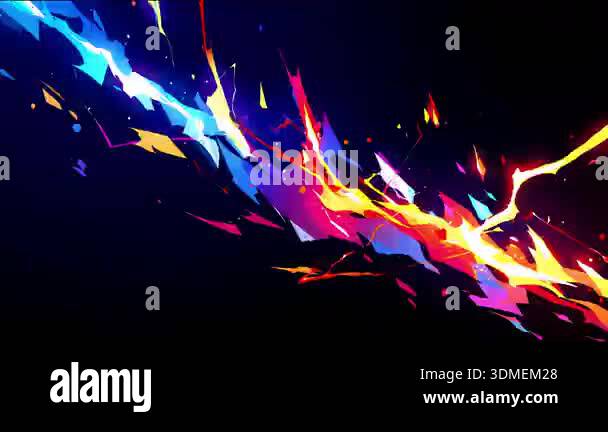 Abstract diagonal energy blast, colorful plasma strike, blue and orange ...
