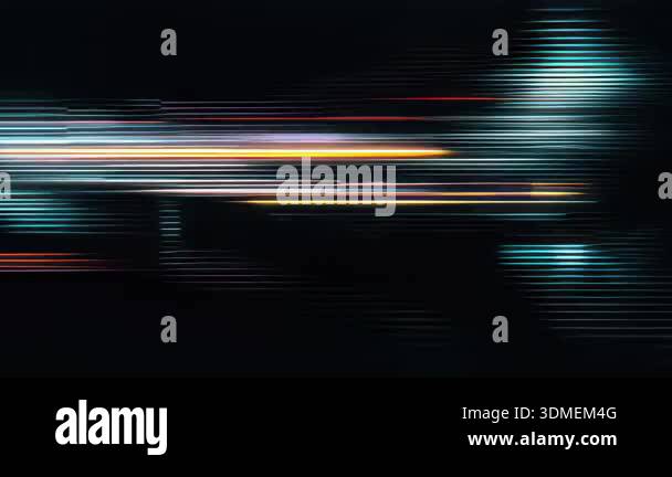 Horizontal digital scan lines, glitch interference motion, futuristic ...