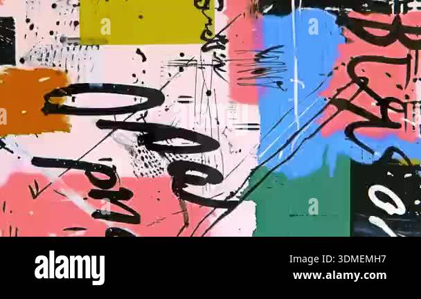 Colorful mixed media grunge animated texture background, abstract ...