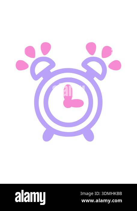 bob and pause animation of ringing alarm clock symbol icon Stock Video ...