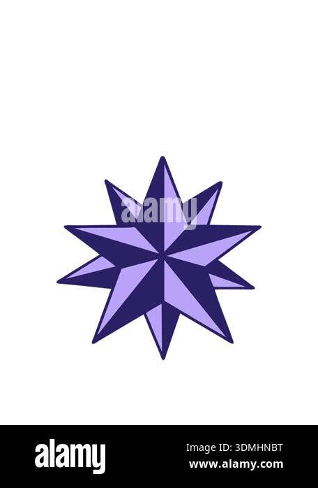 stretching up animation of an iconic tattoo style image of a star ...