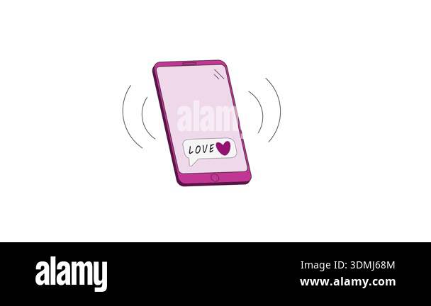 Love Chat Notification Animation. Love Message Notification on ...
