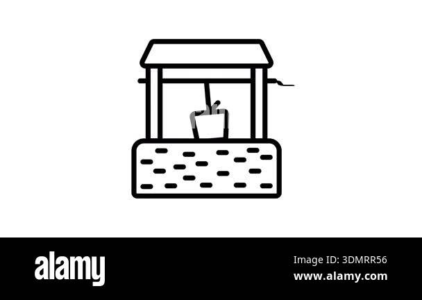 A water well animated icon depicting a traditional source of ...