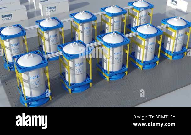 Group of smr or small modular nuclear reactors with energy storage ...