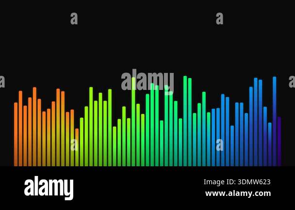 Colorful sound wave graphic on black background representing audio ...