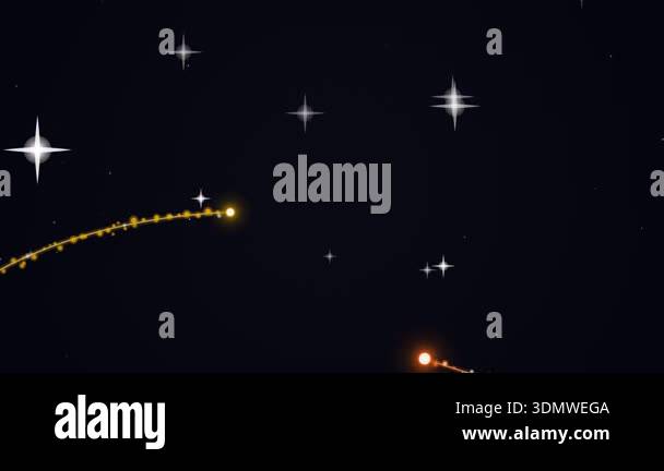 Binary star system with celestial bodies orbiting each other in deep ...