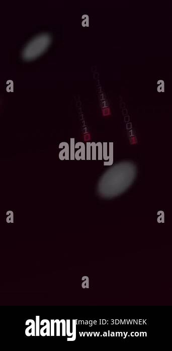 Animation of digital patterns and binary code forming abstract ...