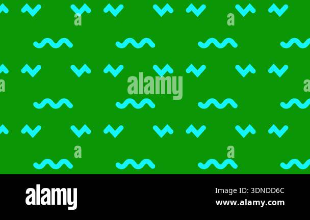 Animated blue decorative wavy lines is drawn. Linear pattern background ...