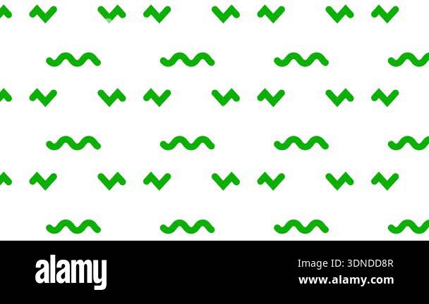 Animated green decorative wavy lines is drawn. Linear pattern ...