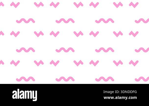 Animated pink decorative wavy lines is drawn. Linear pattern background ...
