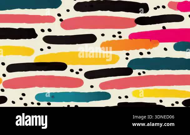Abstract rounded paint dash pattern, hand drawn horizontal strokes ...