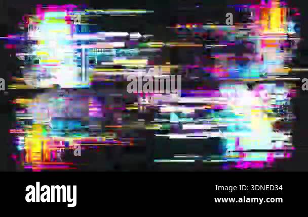 Abstract glitch chaos, heavy digital distortion, pixel noise storm ...