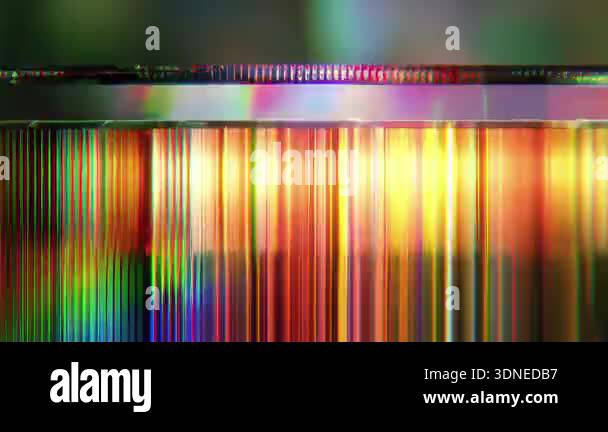 Vertical rainbow glitch stripes, color band distortion, digital ...