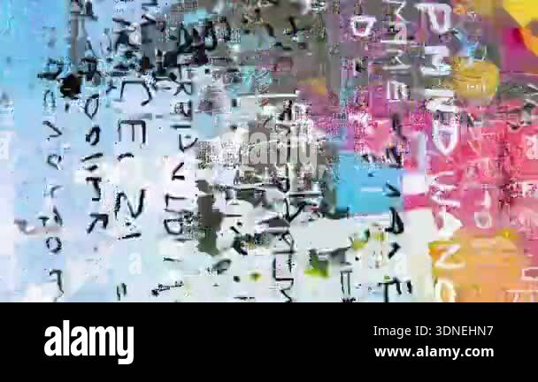 Abstract handwritten text collage texture background, layered paint ...