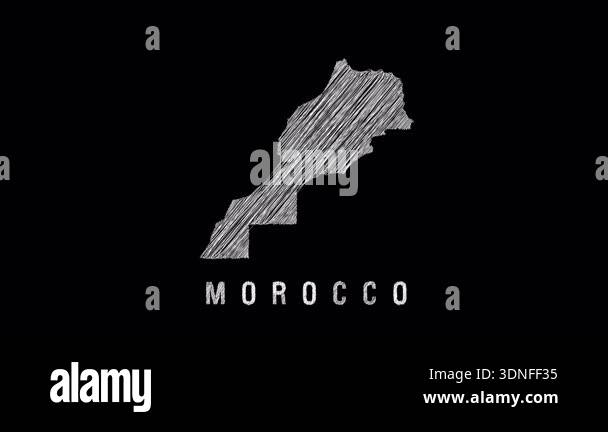 Animated map of morocco with a hand drawn, scribble effect. A dynamic ...
