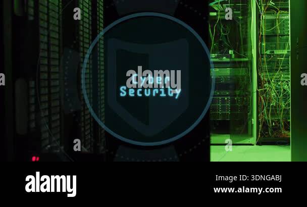 Upon shield appearing security interface animating rings sweeping scan ...
