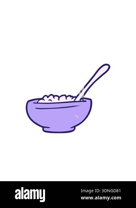 blinking radial lines animation of a cartoon bowl of rice Stock Video ...