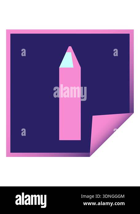 shine light effect animation of pink coloring pencil graphic vector ...