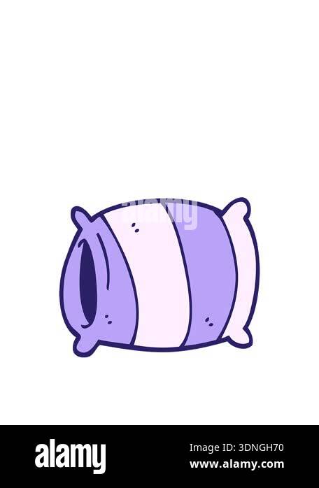 jumping motion animation of cartoon pillow drawing Stock Video Footage ...