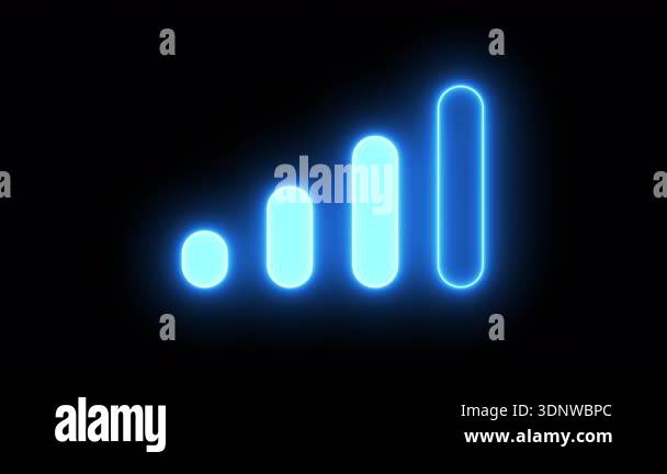 Animated signal strength indicator decreasing from full to empty with a ...