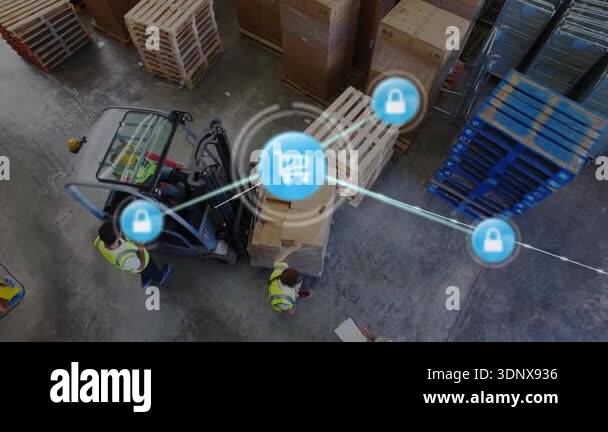 Forklift backing and lifting pallet for inventory security with cart ...